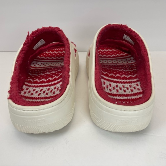 Crocs Classic Cozzzy Sandals Women 12 Men 10 Fuzzy Slippers Holiday Sweater - Picture 4 of 8